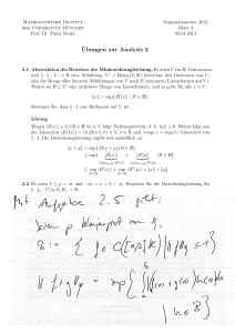 ¨Ubungen zur Analysis 2