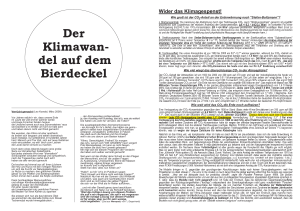 Der Klimawan- del auf dem Bierdeckel