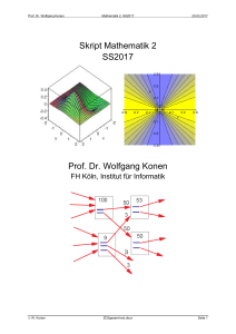 Skript Mathematik 2 SS2017 Prof. Dr. Wolfgang Konen