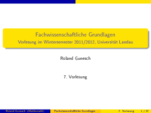 Fachwissenschaftliche Grundlagen