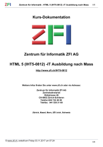 Kurs-Dokumentation Zentrum für Informatik ZFI AG HTML 5 (IHT5