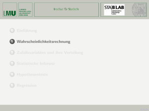 Einführung Wahrscheinlichkeitsrechnung Zufallsvariablen und ihre