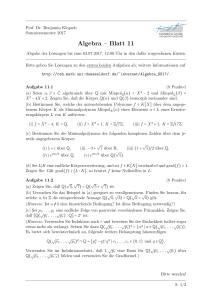 Algebra – Blatt 11