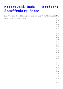 Komorowski-Rede entfacht Stauffenberg-Fehde