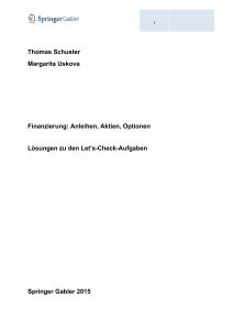 Thomas Schuster Margarita Uskova Finanzierung: Anleihen, Aktien