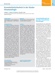 Arzneimittelsicherheit in der Kinderrheumatologie