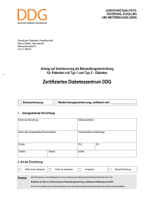 Zertifiziertes Diabeteszentrum DDG