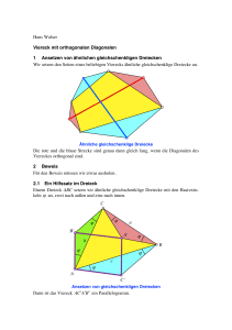 Hans Walser Viereck mit orthogonalen Diagonalen 1 Ansetzen von