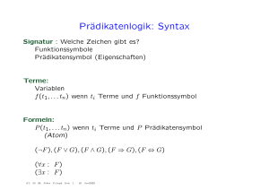 Prädikatenlogik: Syntax
