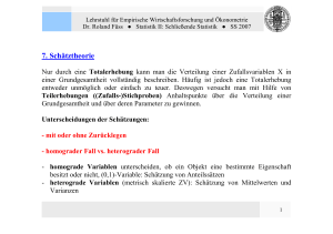 7. Schätztheorie - Statistik und Ökonometrie