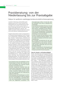 Praxisberatung: von der Niederlassung bis zur Praxisabgabe