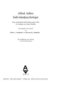 Alfred Adlers Individualpsychologie