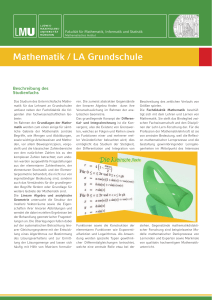 Mathematik / LA Grundschule - Münchener Zentrum für Lehrerbildung