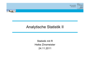 Analytische Statistik II