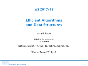 Efficient Algorithms and Data Structures