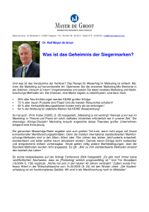 Das Geheimnis der Siegermarken 2011