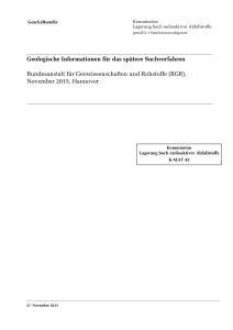 Geologische Informationen für das spätere Suchverfahren