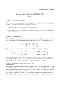 ¨Ubungen zur Physik 1, WS 2005/2006