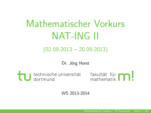 Mathematischer Vorkurs NAT-ING II