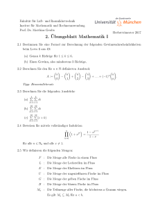 2. Übungsblatt Mathematik I