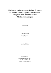 Nachweis elektromagnetischer Schauer in