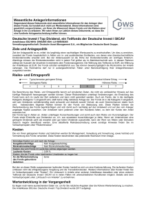 Wesentliche Anlegerinformationen Deutsche Invest I Top Dividend