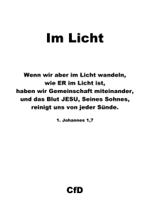 Im Licht - CFD Missionswerk CHRISTUS für Dich