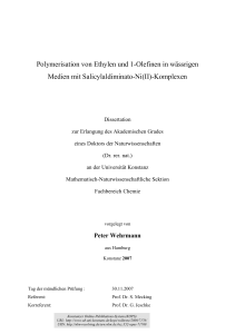 Polymerisation von Ethylen und 1-Olefinen in wässrigen Medien mit