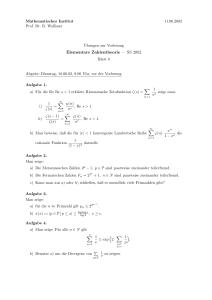 Elementare Zahlentheorie — SS 2002