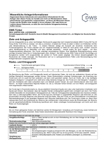 Wesentliche Anlegerinformationen DWS Türkei Ziele und