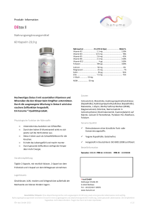 Detox II Datenblatt Produktinfo - Nahrungsergänzungsmittel