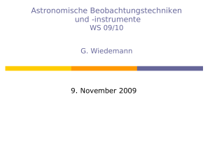 Vorlesung "Astronomische Beobachtungstechniken", Uni Hamburg