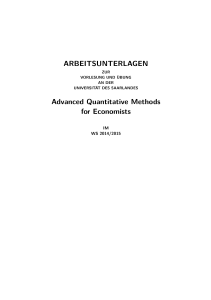 ARBEITSUNTERLAGEN Advanced Quantitative Methods for