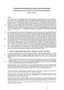 Solidarität und Retinität in Zeiten des Klimawandels