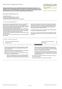 Wesentliche Anlegerinformation Spängler IQAM Equity US