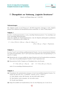 7.¨Ubungsblatt zur Vorlesung ” Logische Strukturen“