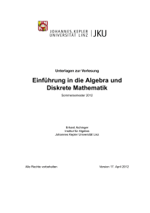 Einführung in die Algebra und Diskrete Mathematik