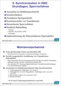 9. Synchronisation in DBS: Grundlagen Sperrverfahren Grundlagen