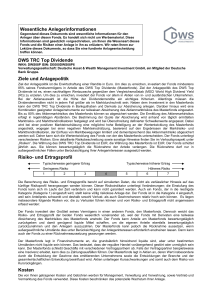 Wesentliche Anlegerinformationen DWS TRC Top Dividende Ziele