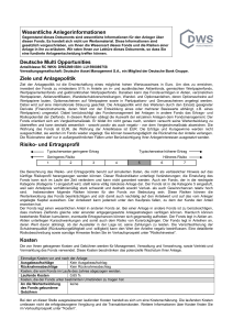 Wesentliche Anlegerinformationen Deutsche Multi