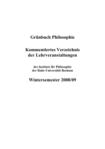 Grünbuch Philosophie Kommentiertes Verzeichnis der