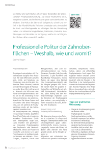 Professionelle Politur der Zahnober- flächen