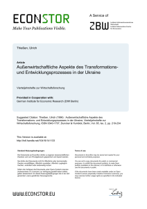 Außenwirtschaftliche Aspekte des Transformations