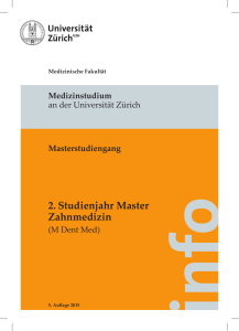 2. Studienjahr Master Zahnmedizin - VAM