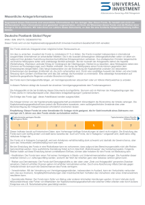 Wesentliche Anlegerinformationen Deutsche Postbank Global