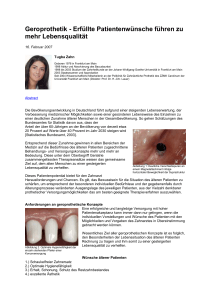 geroprothetik - Erfüllte Patientenwünsche führen zu