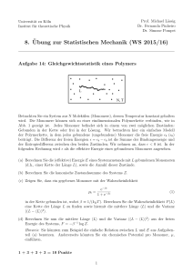 8.¨Ubung zur Statistischen Mechanik (WS 2015