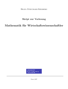 Mathematik für Wirtschaftswissenschaftler