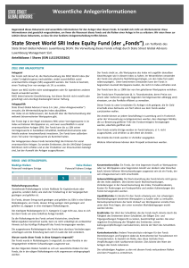 State Street World SRI Index Equity Fund I Shares