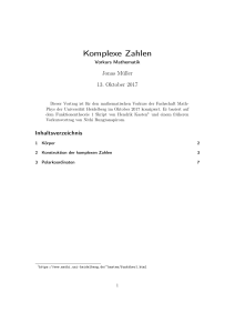 Komplexe Zahlen - Fachschaft MathPhys